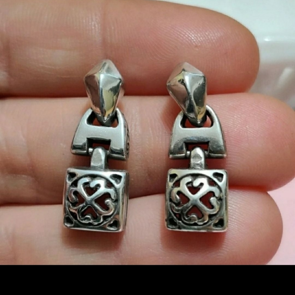 Brighton Tribeca Square Link Dangle Post Earrings - image 2